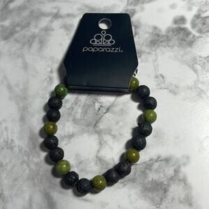 Paparazzi Molten Mogul Green Urban Stretch Bracelet NWT